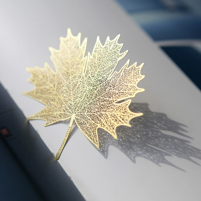Creative Retro Golden Hollow Sycamore Leaves Design Metal Bookmark for Books School Students Vintage Bookmarks Beautiful Gifts|Закладки