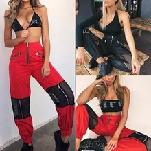 Женские зимние штаны модные новые женские Лоскутные молнии длинные брюки перспективные сексуальные карманы леггинсы Y729