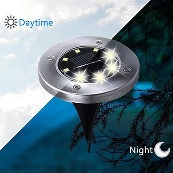 

Ground Lamp 8 LED Walkway Lights Eco-Friendly Buried Light Disk Lights IP65 Waterproof Light-Controlled Colorful Color Outdoor