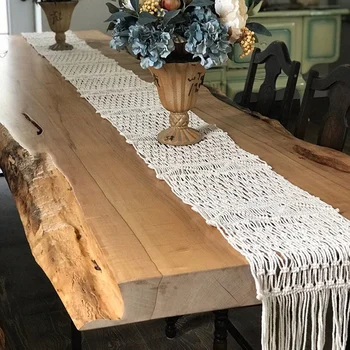 

BEAU-Macrame Table Runner Handmade Macrame Table Runner Gorgeous Handwoven Wedding Table Decoration Wedding Table Runner with Lo