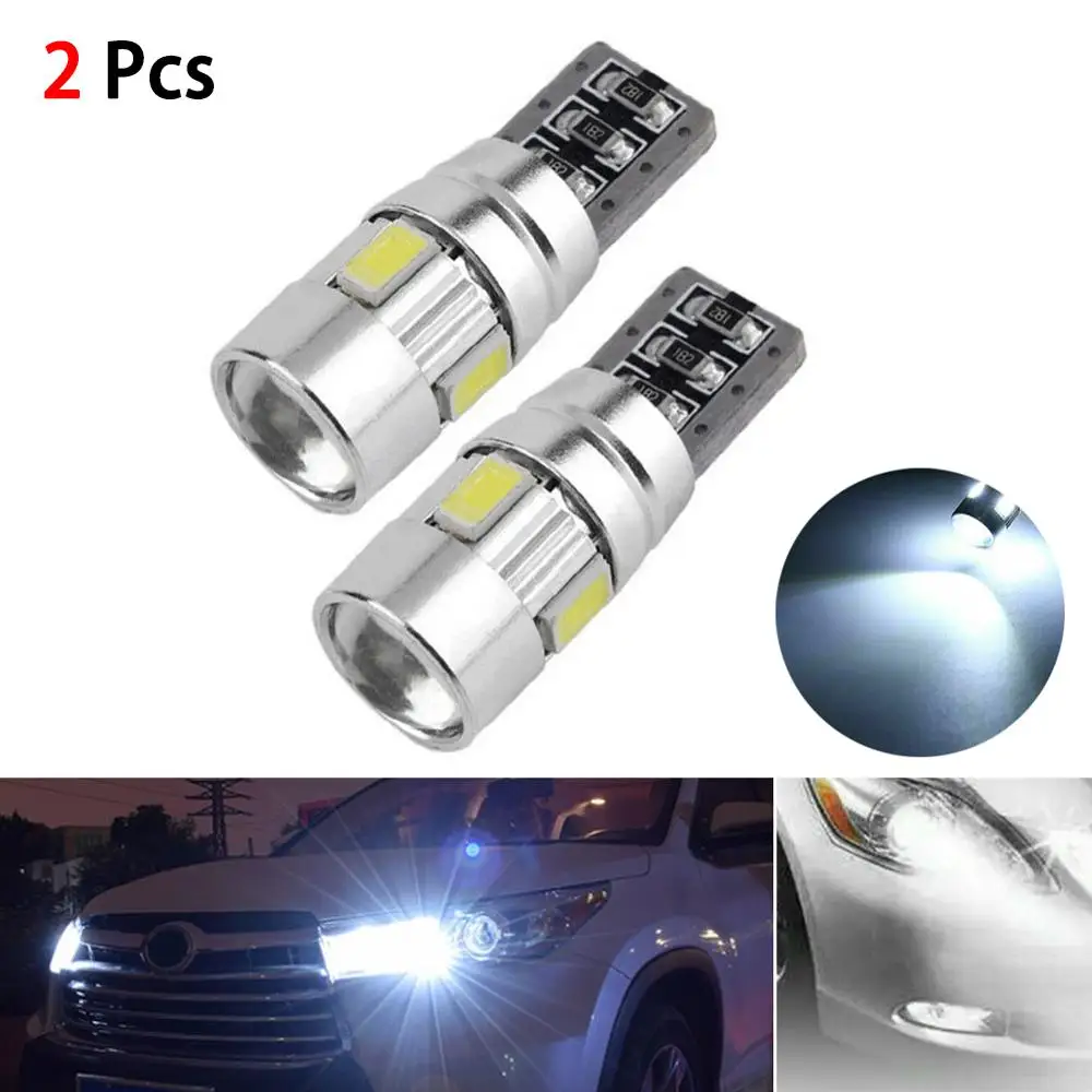 10 PCS CANBUS ERROR FREE 5630 Projector Lens 6SMD Bulbs W5W 194 168 White Long Lasting Led Lamp 50000 Hour Signal Lamp