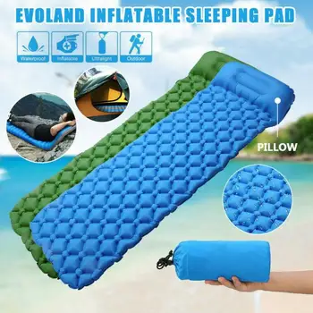 

Outdoor Inflatable Sleeping Cushion With Pillow 40D Nylon Ultra Light Compact Waterproof Air Camping Mat For Travel Hiking