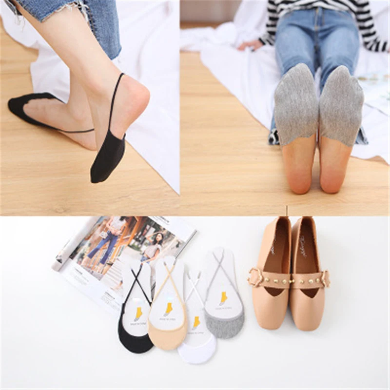 

2Pair Women Girls Sole Socks Breathable Short Ankle Sock Summer Silk Sexy Female Crystal Socks Korean Hot Silica gel Sox Dress