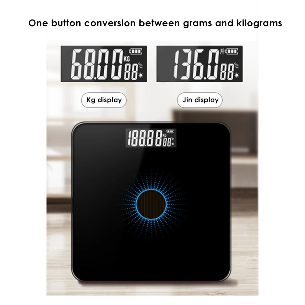 

Hot New Body Fat Scales Intelligent Solar-Power Weight Scale High Precision Gift for Family Body Health Care