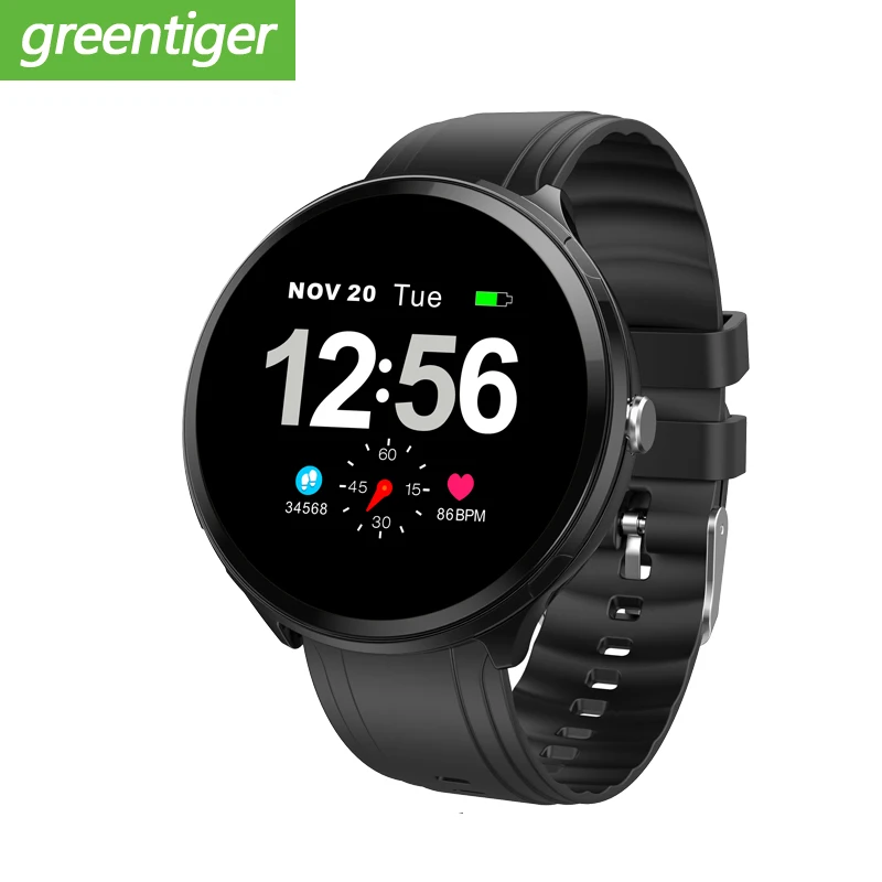 V12 Для мужчин полный сенсорный Smartwatch IP67 Водонепроницаемый Смарт часы сердечного