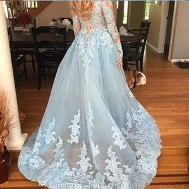 Robe soiree синие вечерние платья плиссированные вечерние платья Длинные трапециевидные элегантные вечерние платья с рукавами abiye gece elbisesi
