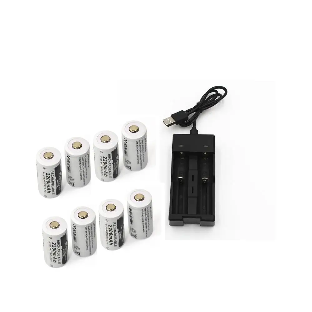Lithium AA Rechargeable Batteries 2 -10 Pcs. 3V CR123A 16340 1000mah  Rechargeable Ba... – Grandado Cr123a Rechargeable