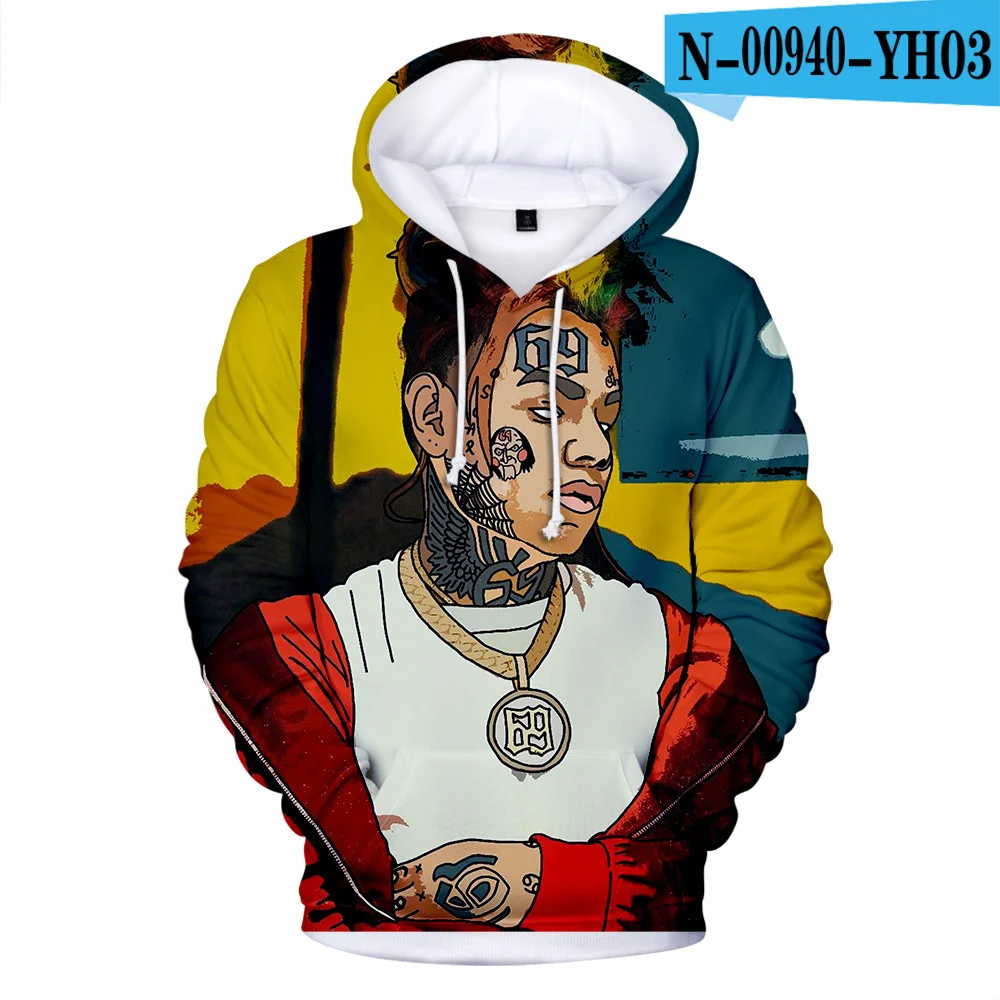 Горячая Rapper tekasti69 6ix9ine Tekashi 69 3D принт Женская/мужская толстовка с капюшоном Dragon Ball Harajuku Хип Хоп пуловер с капюшоном куртка одежда - Цвет: 004