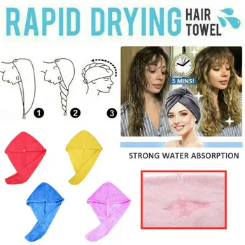 

Magic Microfiber Hair Fast Drying Dryer Solid Soft Towel Bath Wrap Hat Quick Cap Turban Dry