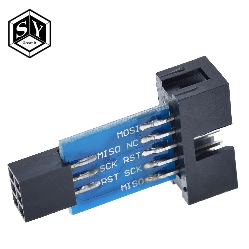

GREAT IT 1pcs 10 Pin to 6 Pin Adapter Board for AVRISP MKII USBASP STK500 High Quality