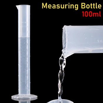 

100ML Plastic Graduate Measure Bottle Hexagonal Base High Temperature Resistance Clear Scale Accurate School Laboratory Supplies