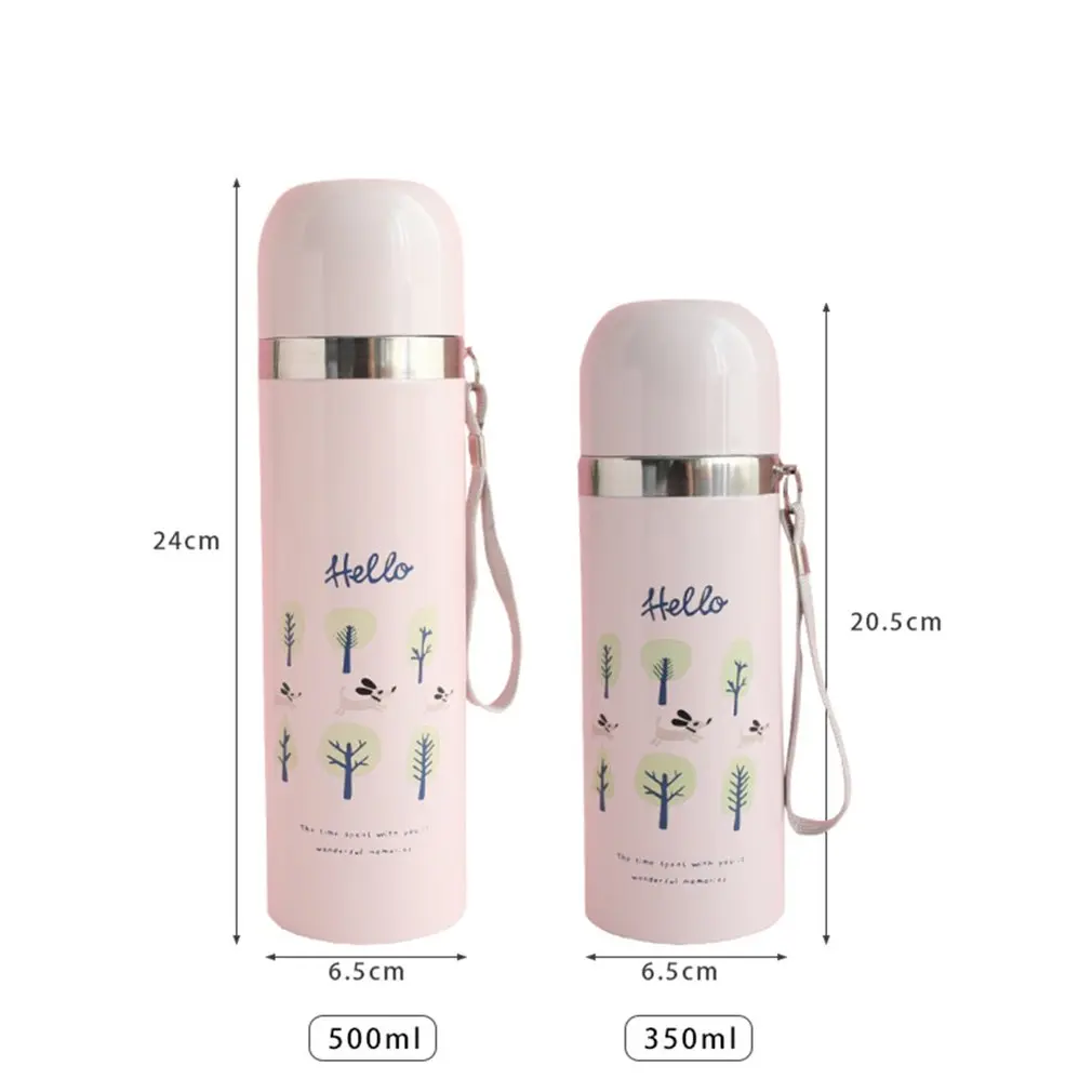 350 мл термосы с растительным принтом из нержавеющей стали, чашка для воды, креативная чашка для сока, горячего кофе, чая, термос, вакуумная колба