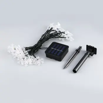 

20 LED Waterproof Snowflake Fairy Light String with Solar Panel Powered For Outdoor Garden Wedding Decoration