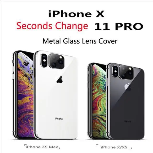 Металлическое кольцо для камеры Замена секунд Iphone X на Iphone 11 pro стеклянная крышка для камеры