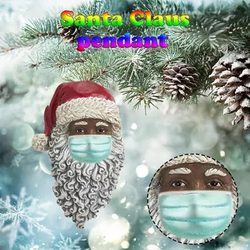 

8Pcs 2020 Christmas Ornament Santa Wearing A Face Mask Decorate Party Holiday Personalized Christmas Tree Ornaments