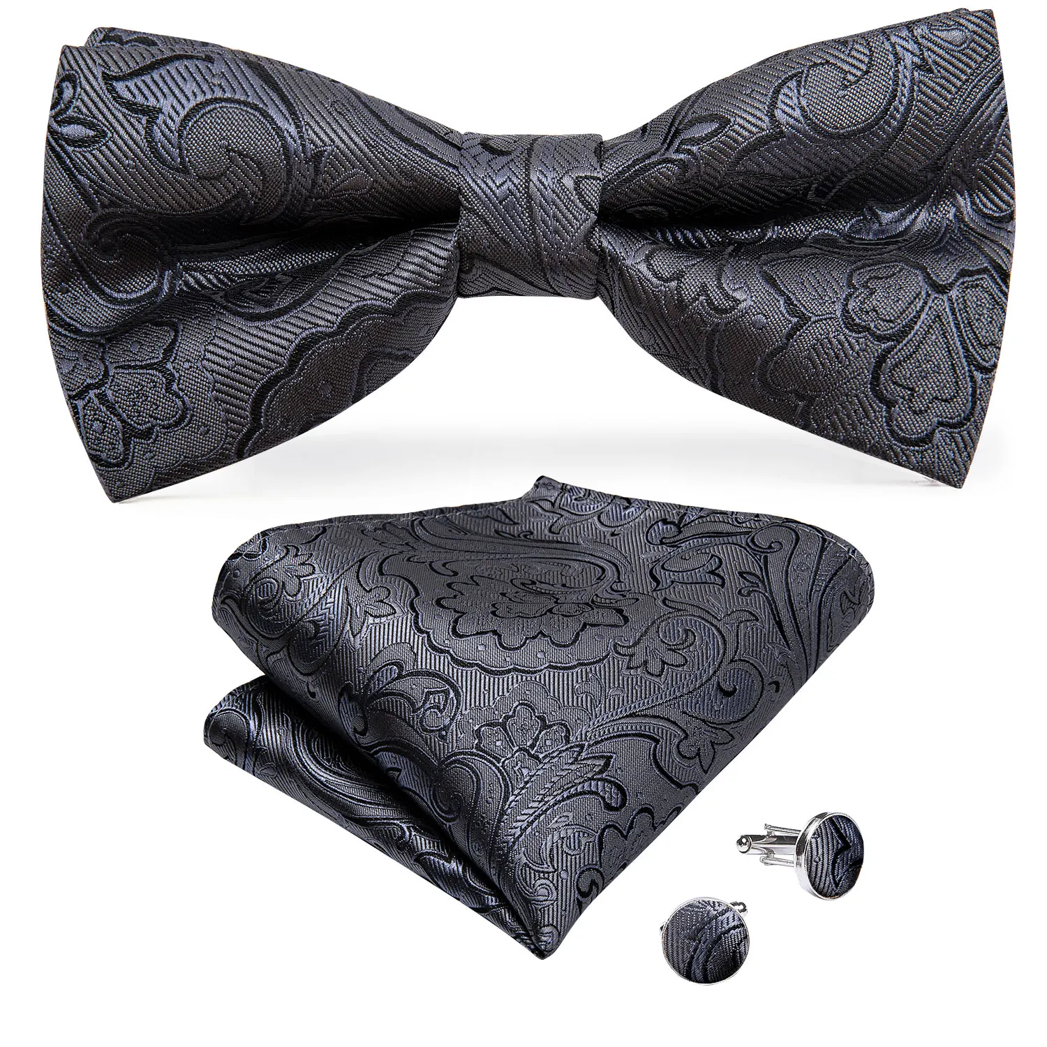 Men's Gray Floral Fashion Silk Wedding Waistcoat Vest For Men Bowtie Hanky Cufflinks Cravat Set for Suit Tuxedo DiBanGu MJ-119 Men's Gray Floral Fashion Silk Wedding Waistcoat Vest For Men Bowtie Hanky Cufflinks Cravat Set for Suit Tuxedo DiBanGu MJ-119