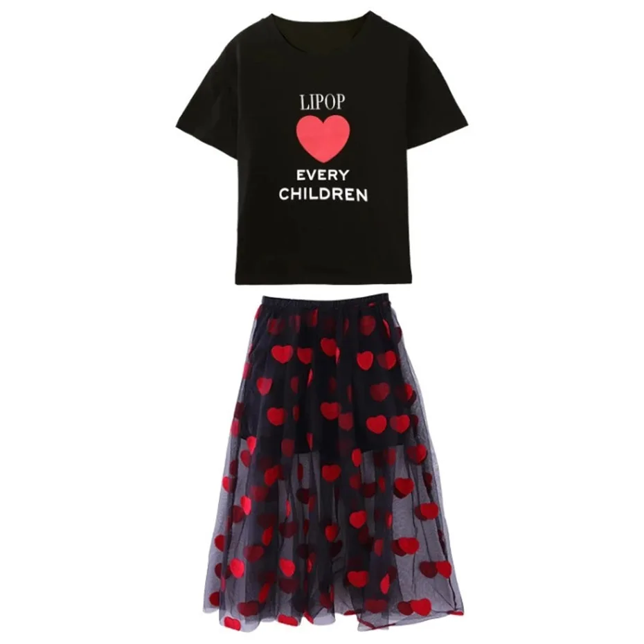 Summer Girls Cotton Clothing Sets 2pcs School Clothes for 3-11 Years kids clothing set,girls clothing set