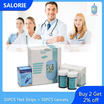 

50PCS Test Strips and Lancets Blood Testing Diabetes Tester for Blood Sugar Monitor Blood Glucose Meter Diabetic Health Care