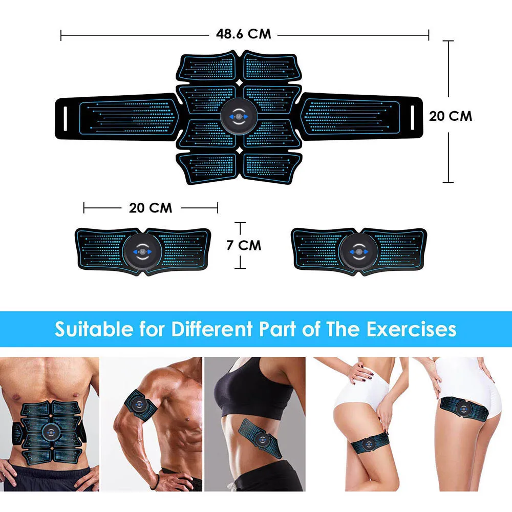 Abdominal Muscle Stimulator Trainer USB Connect EMS Abs Fitness Equipment Training Gear Muscles Electrostimulator Toner Exercise