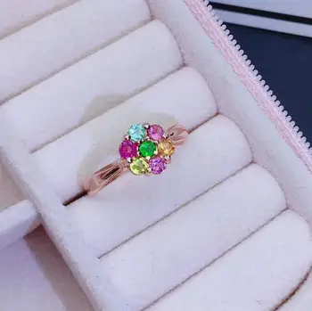 

Pure Natural and Real Tourmaline ring Anniversary ring 925 sterling silver Fine jewelry For men or women