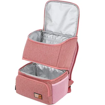 

Large Capacity Backpack for Mummy Multifunction Bags for Breast Pump Milk Storage Double Layer Fashion Nappy Bag BNA064