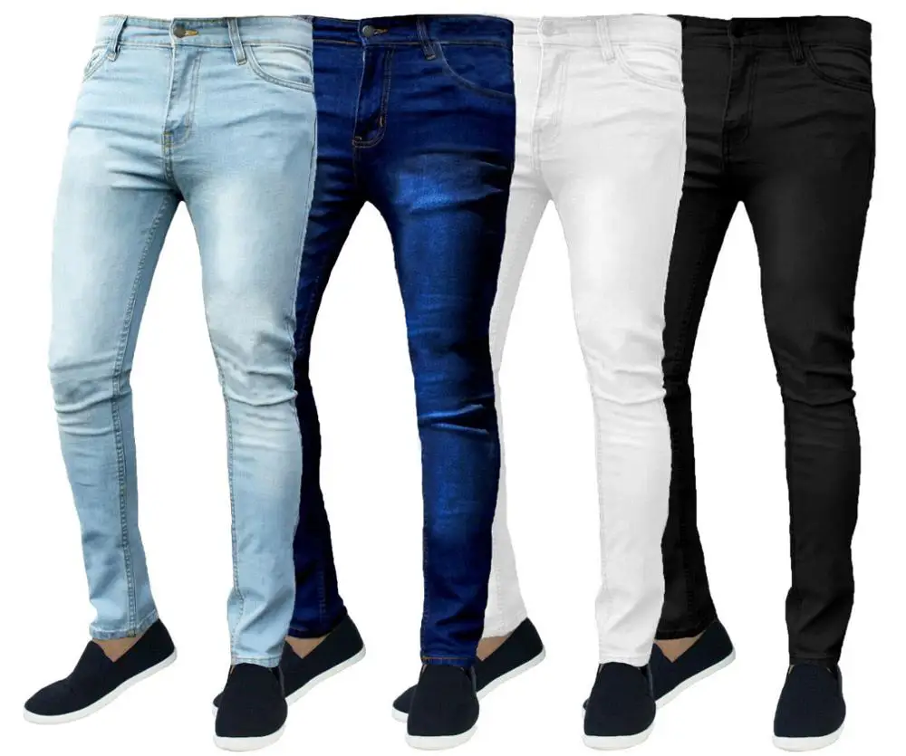 

Men Classic Jeans Jean Homme Pantalones Hombre Solid Color Slim Fit Vintage Straight Denim Trousers Pant Jean Plus Size 3XL 2020