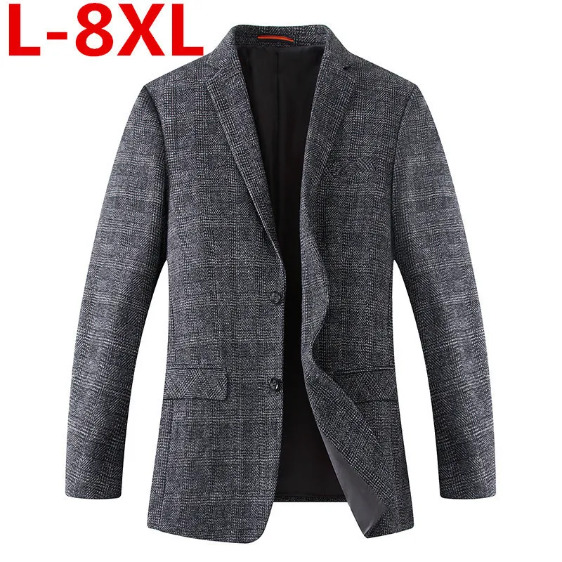 Новый размера плюс 8XL 7XL 6XL 5XL поступление Весенняя Мужская костюм куртка мода Slim Fit