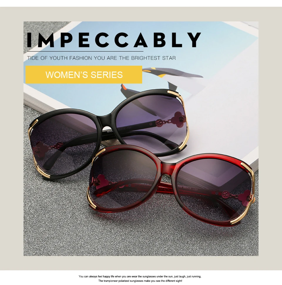 KEEPIONEER Women Polarized Sunglasses Luxury Ladies Driving Sun Glasses Rhinestone Temple PC Frame Female Shades Eyewear Round
