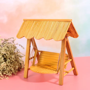 

1Pc 1/12 Scale Dollhouse Miniature Garden Furniture Swing Chair Hammock Doll House Decor Toy