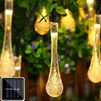 

Solar Powered String Light Colorful Raindrop Solar Lamp Waterproof for Christmas Holiday Outdoor Garden Decoration Fairy Lights