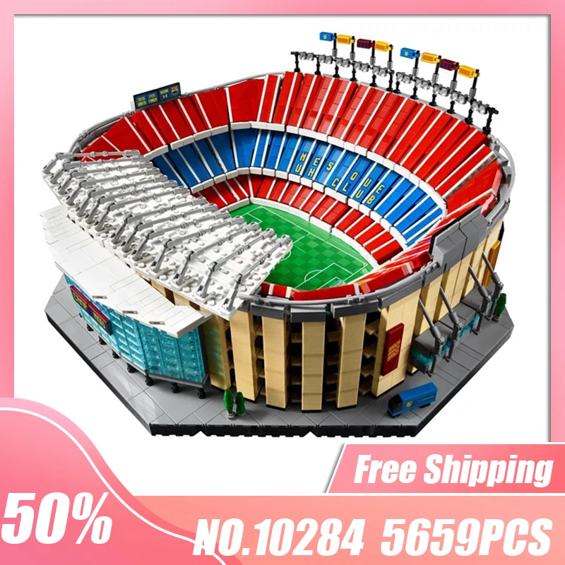 New Ideas Camp Nou Stadium Fc Barcelona Football Compatible 10284 Model Street View Building Blocks Bricks Kid Toys Gift |