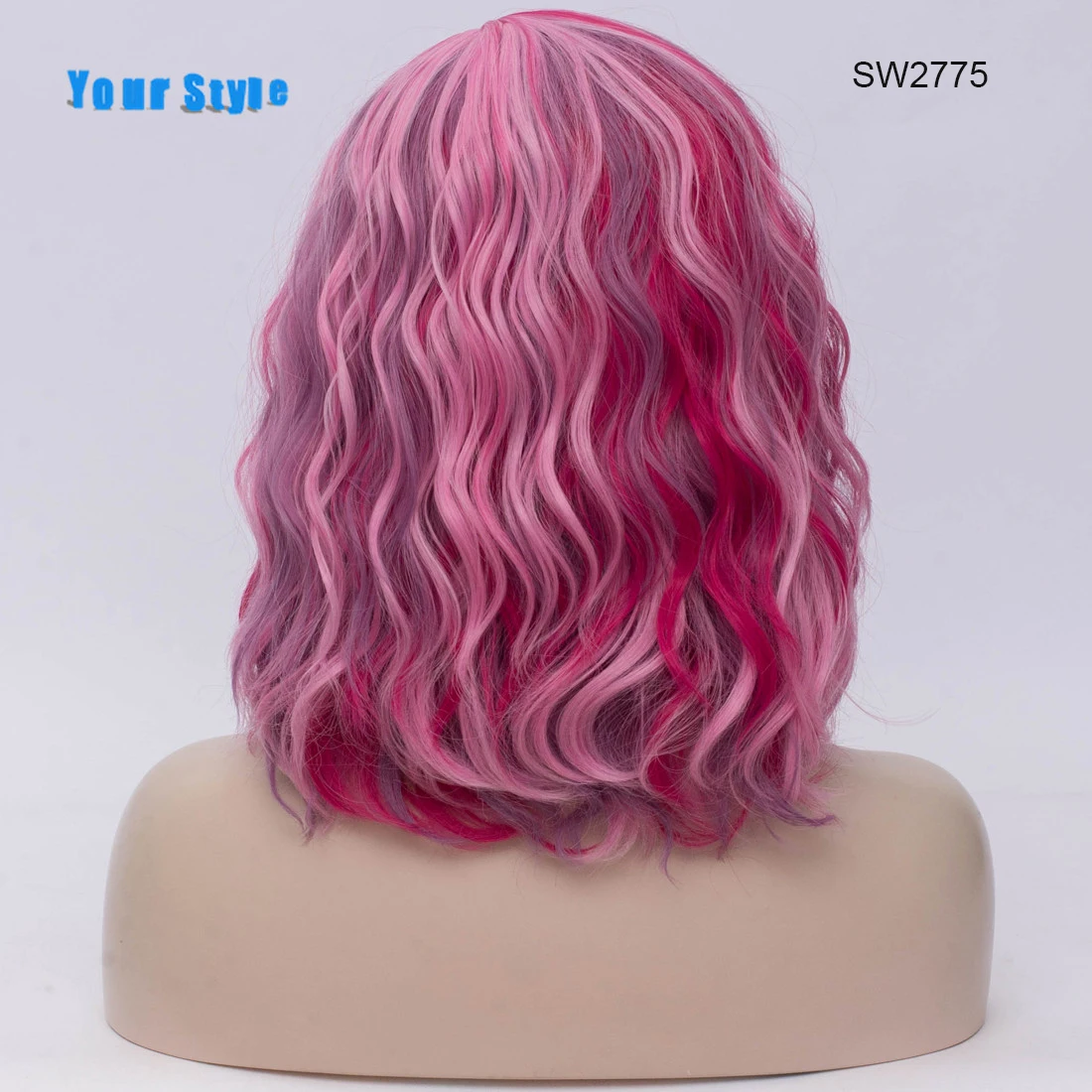 Ваш стиль 11 цветов короткие волнистые парики для косплея женские радужные смешанные оранжевые желтые розовые зеленые высокотемпературные волокна - Цвет: T1B/4/30