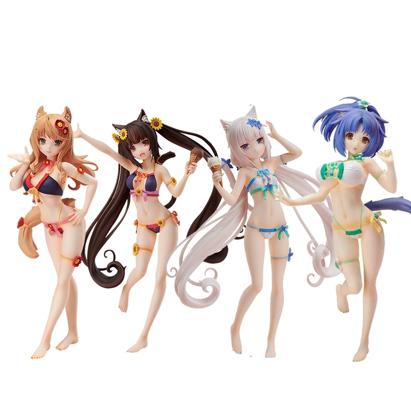 14cm Original Anime figure S-style NEKOPARA Vol.1-4 chocola vanilla Cinnamon Chinamon Swimsuit Ver. 1/12 Cat girl Model toy | Игрушки и