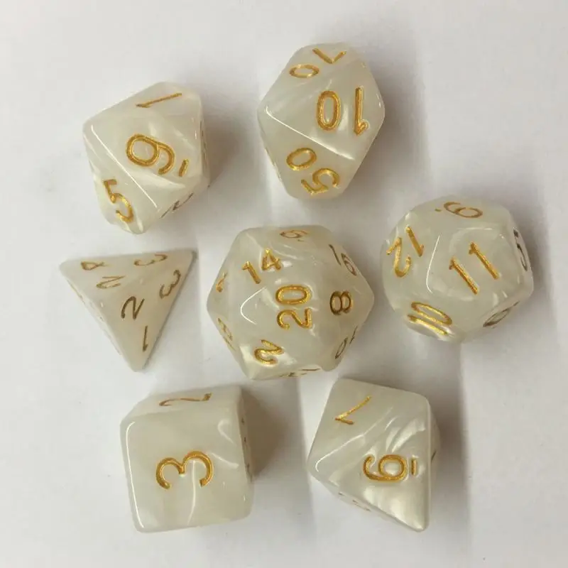 7 шт./компл. 17 цветов многогранные кости d & d4 d6 d8 d10 % d12 d20 ТРП игры Набор игральных