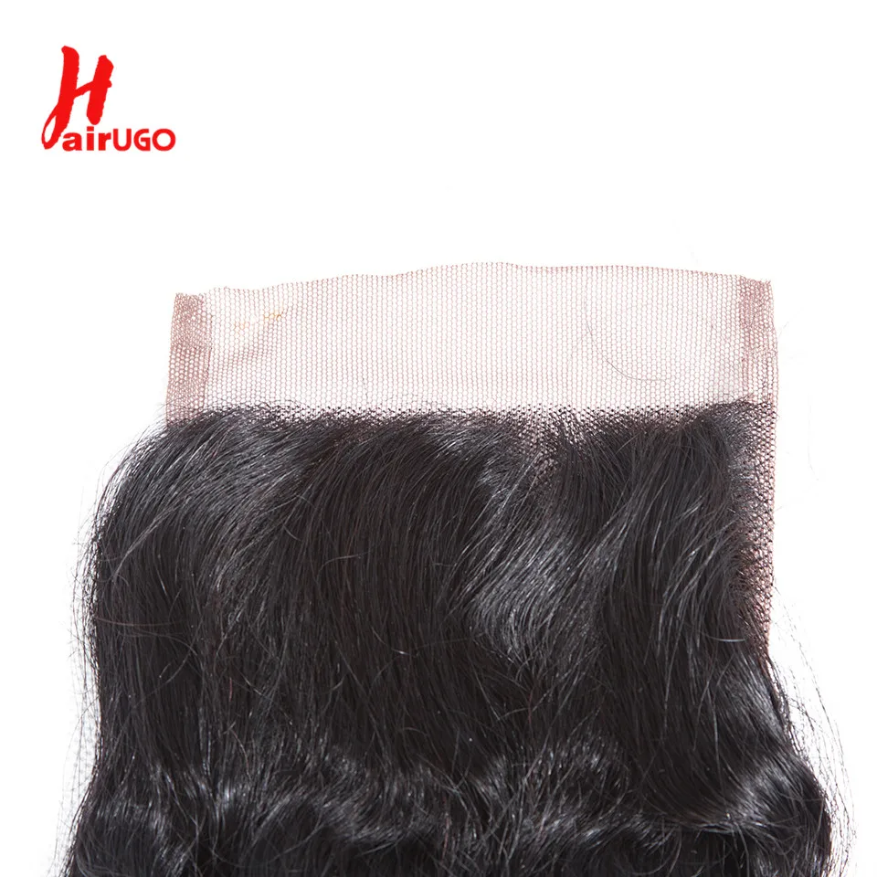 HairUGo Deep Wave 4x4 Closure Brazilian 100% Human Hair 4X4 Lace Closure With Baby Hair Natural Color Remy Hand Tied 10''-20''