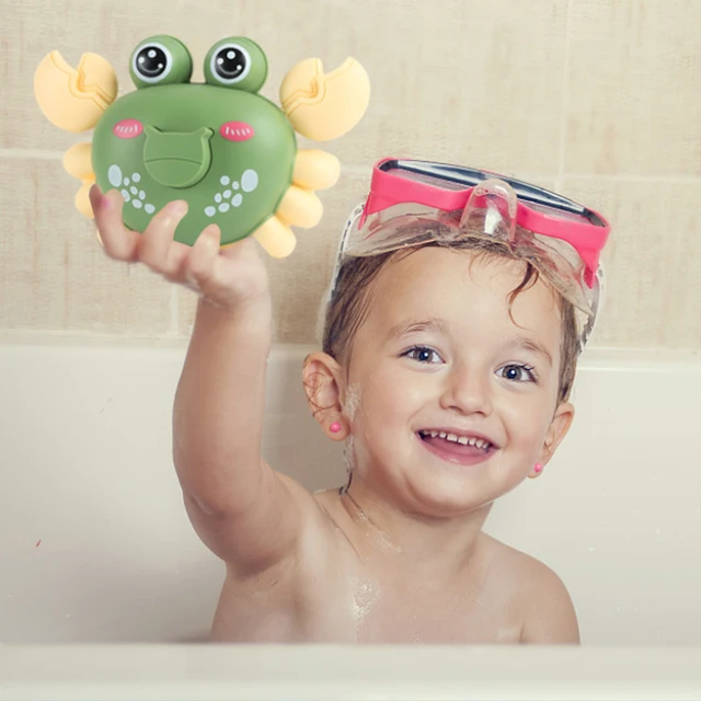 New Baby Cartoon Crab Shpaed Clockwork Toy Cute Pull Back Bath Toys Kids Summer Swimming Pool Pressed Toys Gifts Inertia Car Toy 2