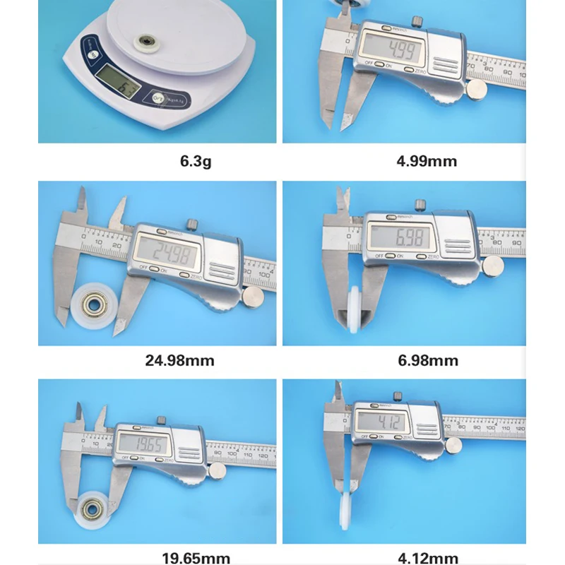 Aluminume Track Sliding Roller Pulley Y Type Ball Bearing Injected with POM Wheels 5*25*7mm Y Type Wheel 0525Y
