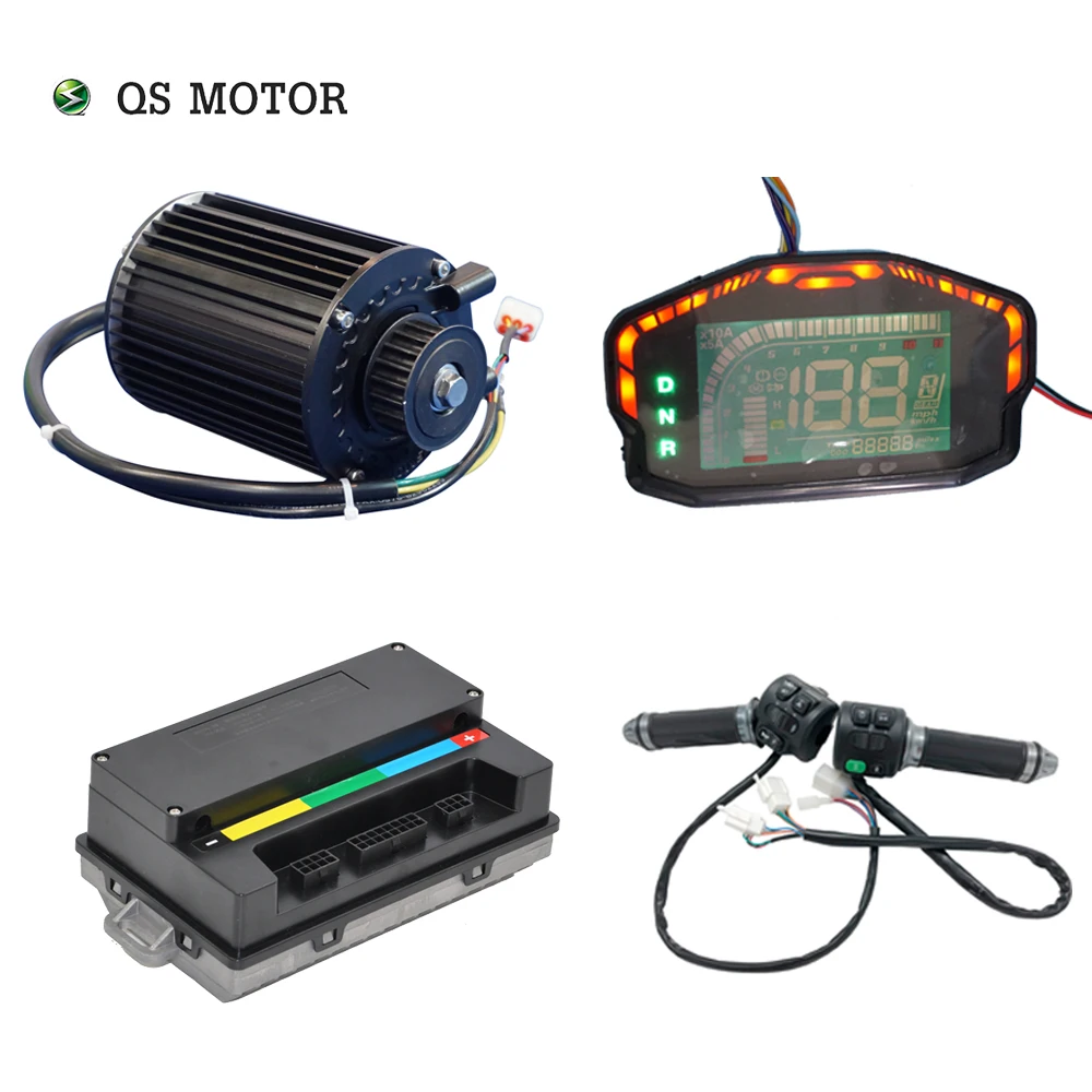 US $280.00 QS 1000W 72V 55KPH 428 Sprocket Mid Drive Motor kits with EM50SP controller for electric scooter