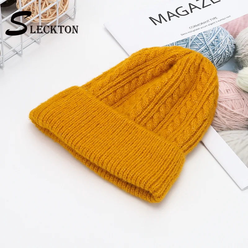 

SLECKTON Solid Knitted Beanies Hat Winter Hats for Women and Men Casual Warm Melon Cap Fashion Bonnets Ski Hats Unisex