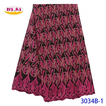 

NIAI African Lace Fabric 2019 High Quality Lace Swiss Voile Lace In Switzerland Nigerian Lace Fabrics For Party Dress XY3034B-1