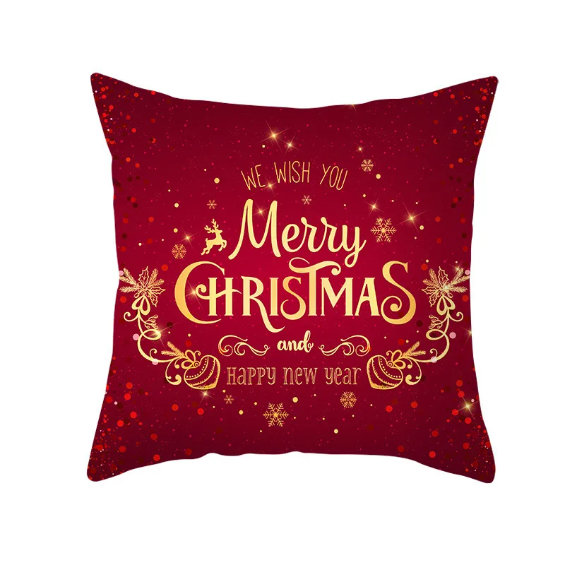 Fuwatacchi Красный Печатный Рождественский Чехол на подушку подарочные декоративные наволочки для домашнего дивана полиэфирные наволочки 45*45 см - Цвет: PC11735