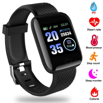 

Smart Bluetooth Watch 2020 Men Woman Sport Fitness Tracker Bracelet Blood Pressure Waterproof 116Plus Smartwatch for Android IOS