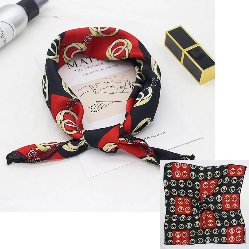 Square Silk Scarf 2023 Fashion Silk Satin Print Small Head Neck scarf Women Headscarf Kerchief Female Bandana Shawl Accessories
