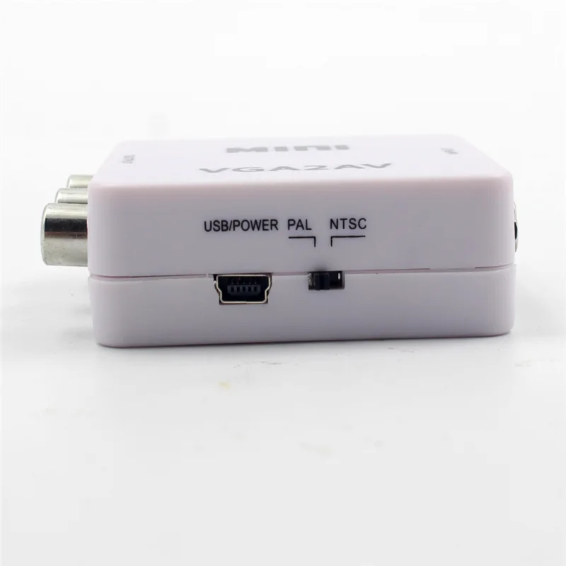 VGA to AV Mini Converter Scaler Adapter Support 1080P VGA2AV Converter PC to TV HD Computer TV