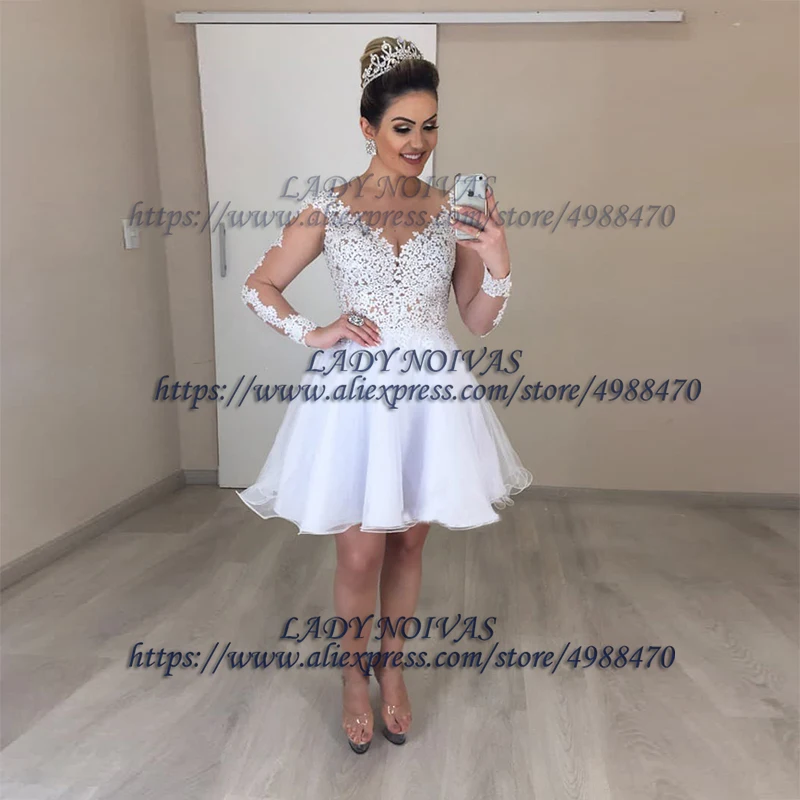 Vestido De Novia 2 в 1 свадебное платье с длинными рукавами Свадебные платья с аппликацией 2 EM 1 свадебное платье es пышный Тюль съемный шлейф