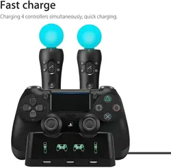 4 in 1 Controller Charger Dock Quick Charging Station Stand for PS4/MOVE/PS4 VR for Dualshock 4 Wireless Controller 4 in 1 Controller Charger Dock Quick Charging Station Stand for PS4/MOVE/PS4 VR for Dualshock 4 Wireless Controller