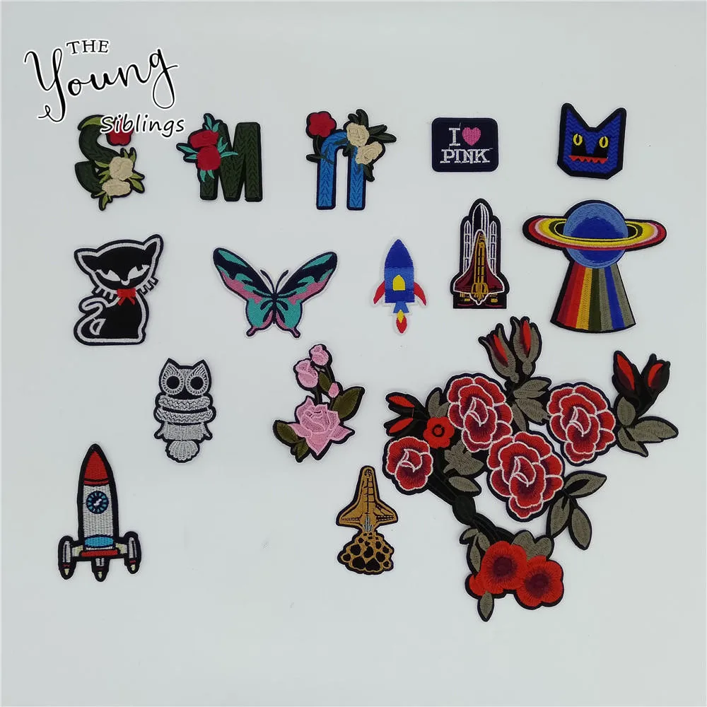 

Hot sale Cartoon Hot melt adhesive Applique Embroidery Iron on patch Badges DIY Sewing Clothing Decorate Accessories 1pcs sell