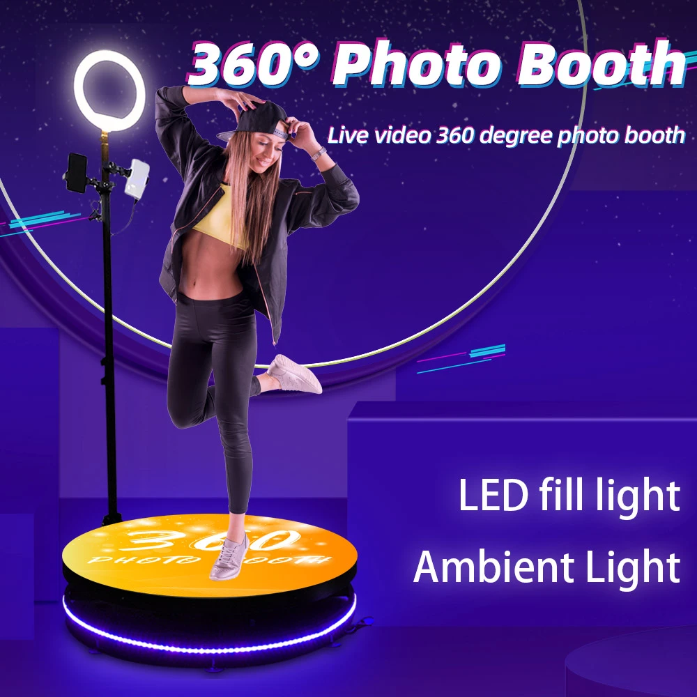 360 photobooth machine flight case automatic machine slow motion rotating portable selfie platform spin degree photo booth stand surveillance cameras aliexpress