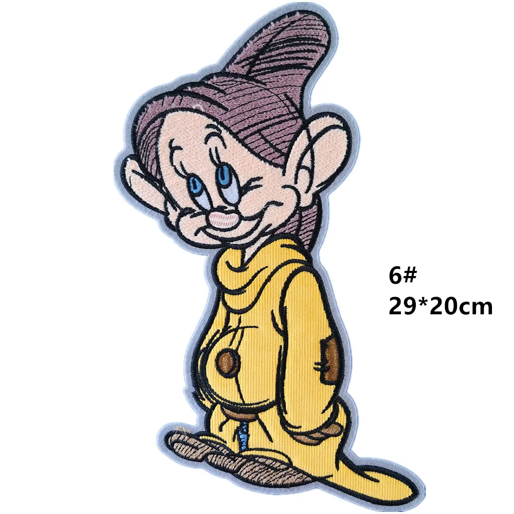 GUGUTREE вышивка синель семь гномов spatch, вышитое полотенце мультяшный персонаж патч для джинсовых джинсов, значки, аппликации - Цвет: 6