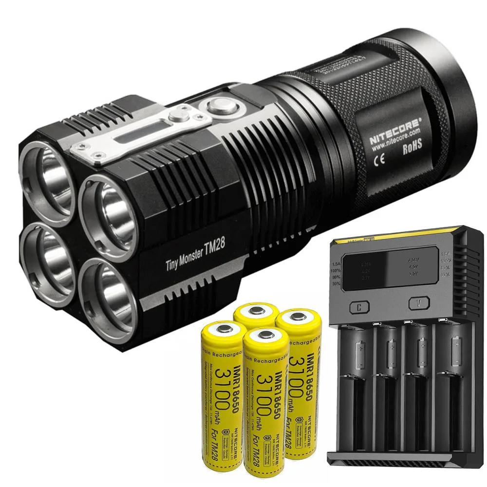 Перезаряжаемый фонарь NITECORE TM28 4 * CREE XHP35 светодиодный прожектор макс. 6000 лм 8